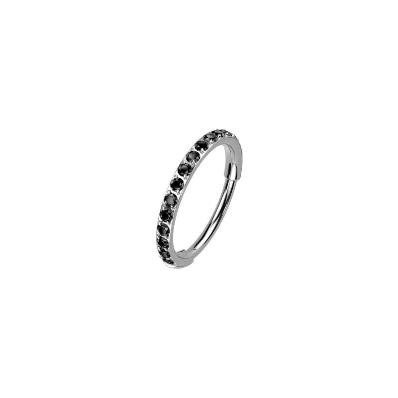 Titanium CZ Paved Hinged Nose Ring - SkinKandy | Body Jewellery & Piercing Online Australia