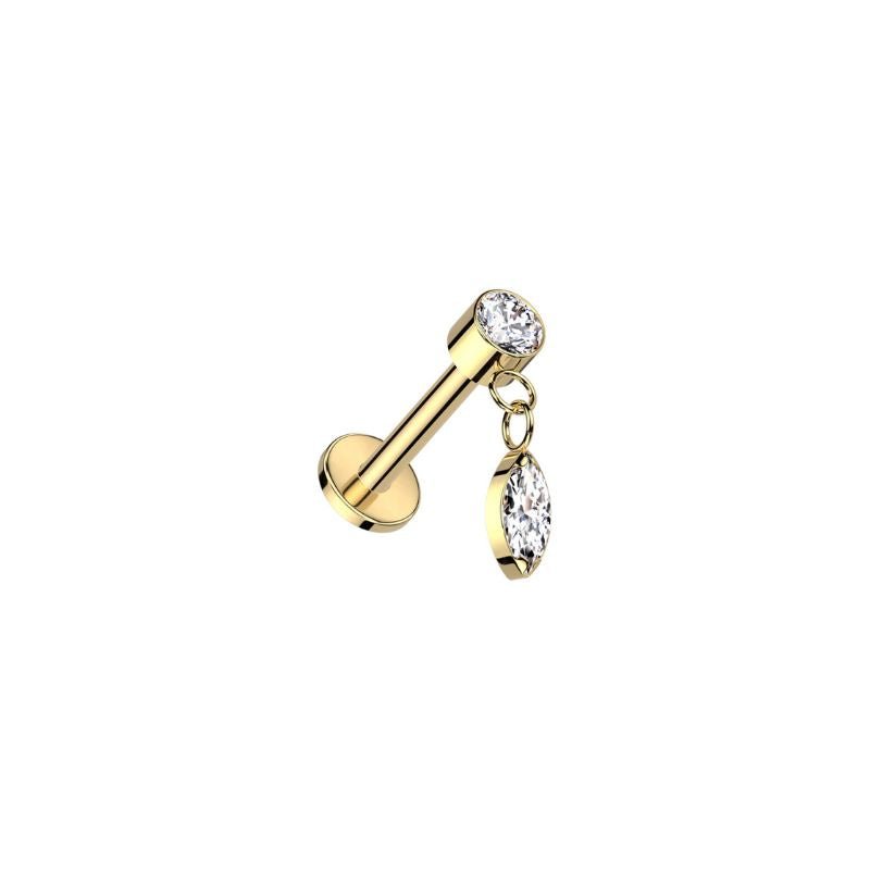 Titanium CZ and Marquis Dangle Labret - SkinKandy | Body Jewellery & Piercing Online Australia