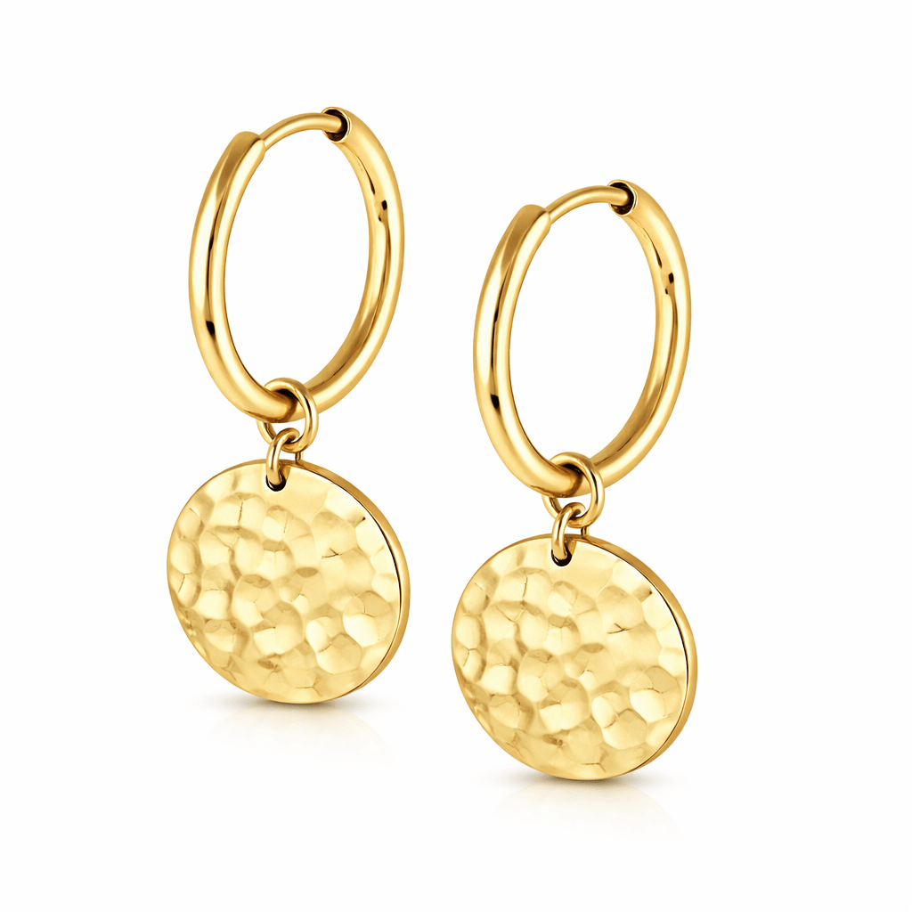Dimpled Huggie Hoop Earrings - SkinKandy | Body Jewellery & Piercing Online Australia
