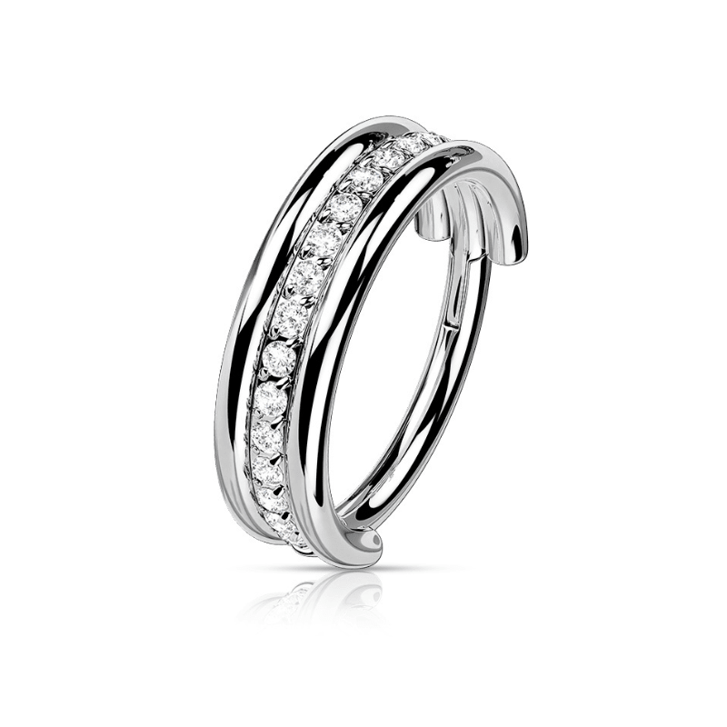 Titanium Layered CZ Segment - SkinKandy | Body Jewellery & Piercing Online Australia