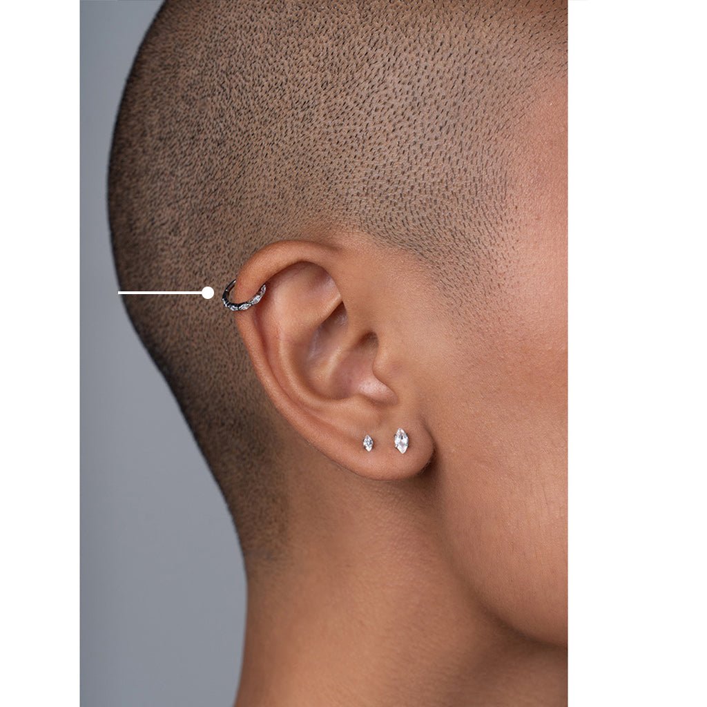 Titanium Segment Ring with Marquis Cubic Zirconia - SkinKandy | Body Jewellery & Piercing Online Australia