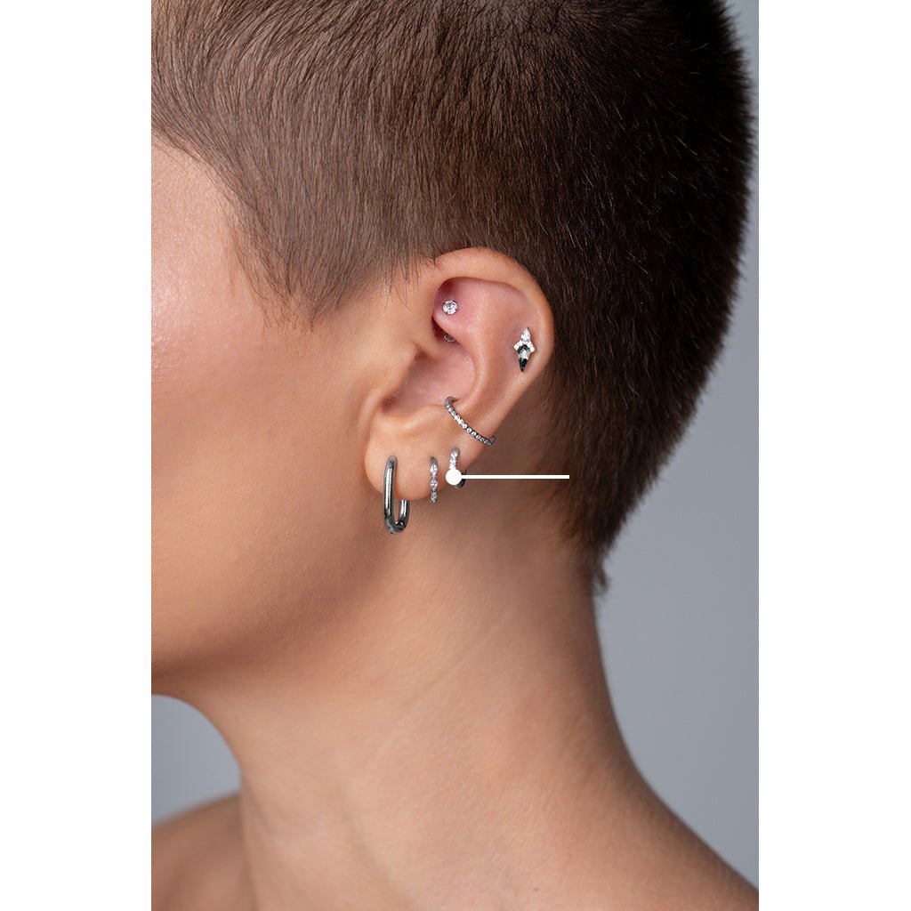 Titanium Marquis Segment Rings with Cubic Zirconia - Pair - SkinKandy | Body Jewellery & Piercing Online Australia