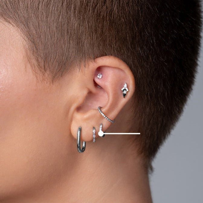 Titanium Marquis Segment Rings with Cubic Zirconia - Pair - SkinKandy | Body Jewellery & Piercing Online Australia