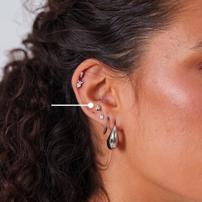 Titanium Triple Marquis Cubic Zirconia Curved Barbell - SkinKandy | Body Jewellery & Piercing Online Australia