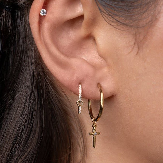 Sword Cubic Zirconia Charm - SkinKandy | Body Jewellery & Piercing Online Australia