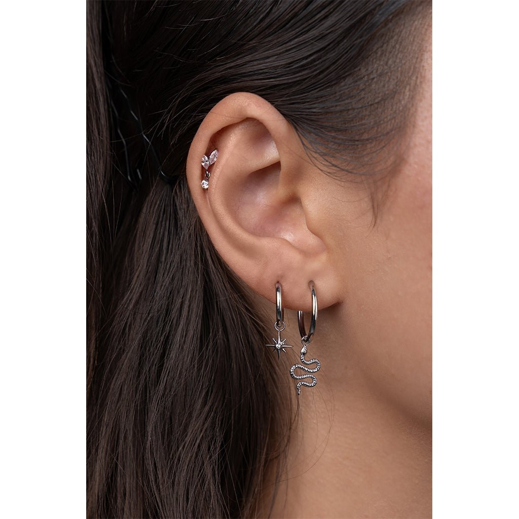 Ribbed Snake Earring Charm - SkinKandy | Body Jewellery & Piercing Online Australia