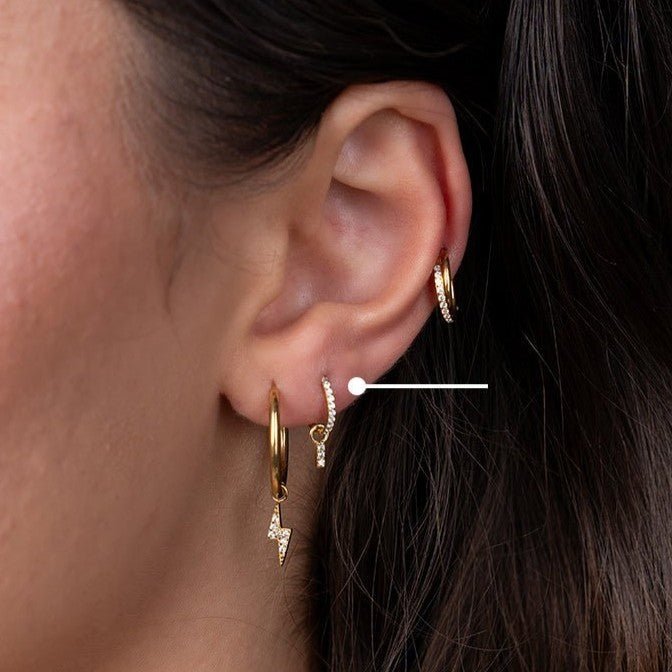 Surgical Steel Segment Rings with Rectangle Dangle Micro Paved Cubic Zirconia - Pair - SkinKandy | Body Jewellery & Piercing Online Australia