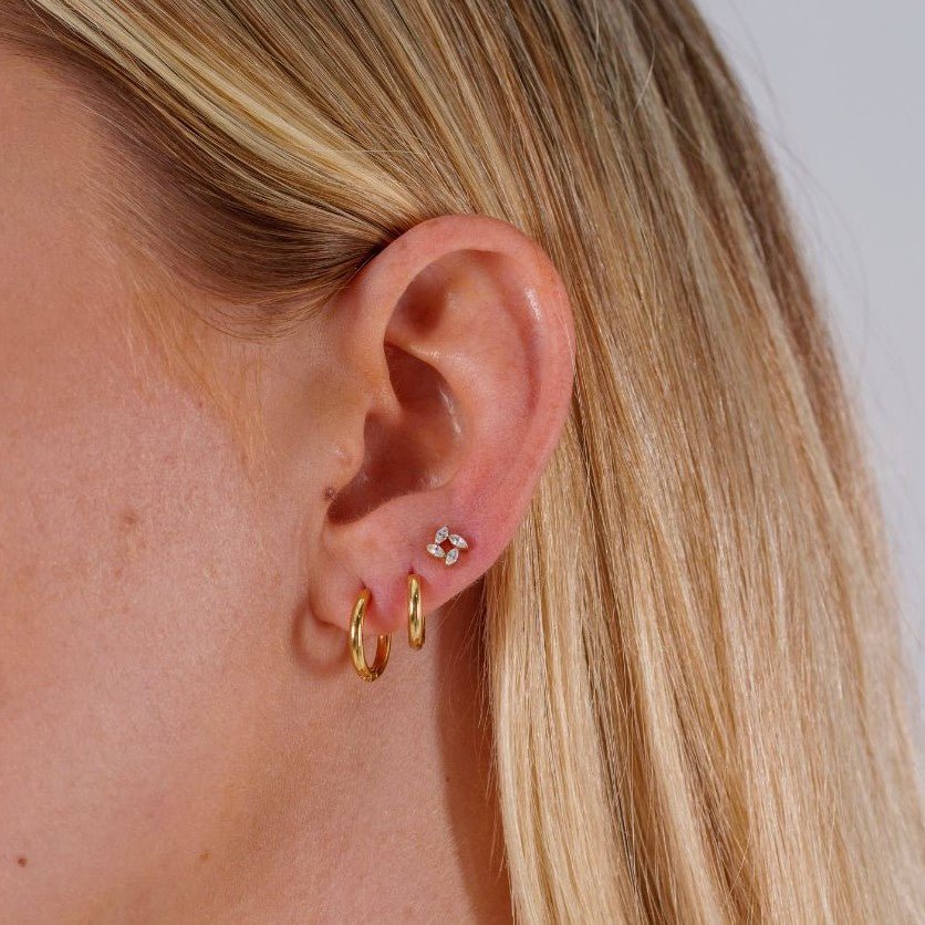 Titanium Flatback with Spiralling Marquis Cubic Zirconia - SkinKandy | Body Jewellery & Piercing Online Australia