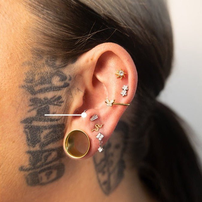 Titanium Flatback with Chip Cubic Zirconia - SkinKandy | Body Jewellery & Piercing Online Australia