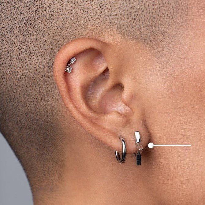 Surgical Steel Square Edge Star Hoop Earrings - SkinKandy | Body Jewellery & Piercing Online Australia