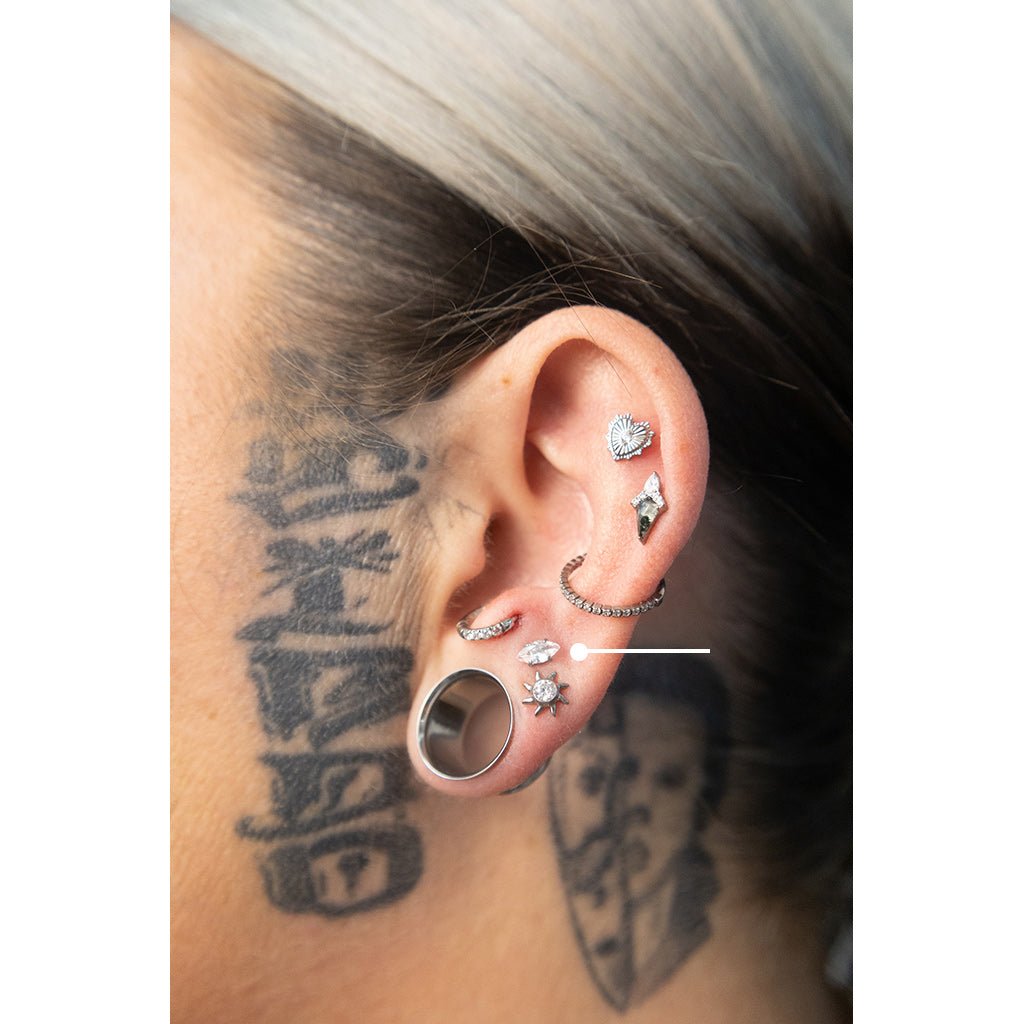 Titanium Studs Oval Cubic Zirconia Marquis - SkinKandy | Body Jewellery & Piercing Online Australia