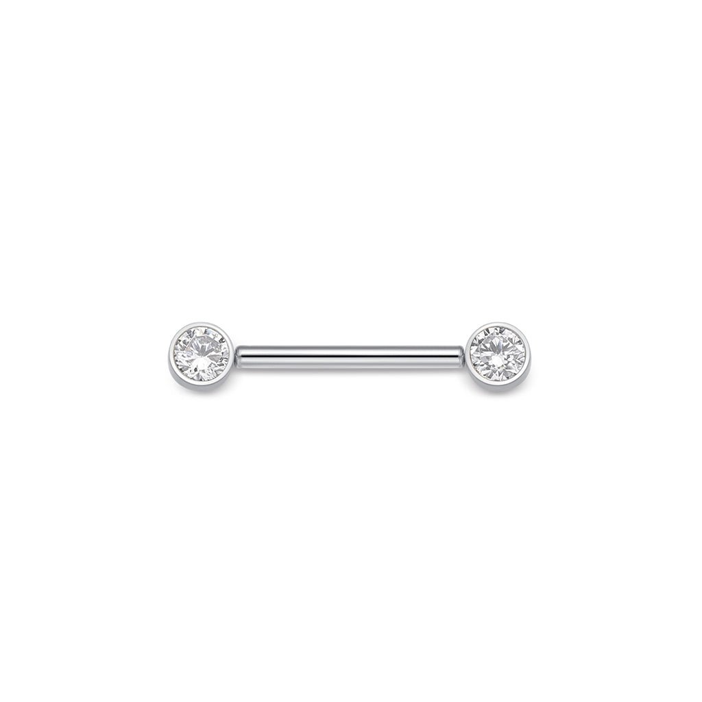 Titanium Bezel Cubic Zirconia Nipple Bar - SkinKandy | Body Jewellery & Piercing Online Australia