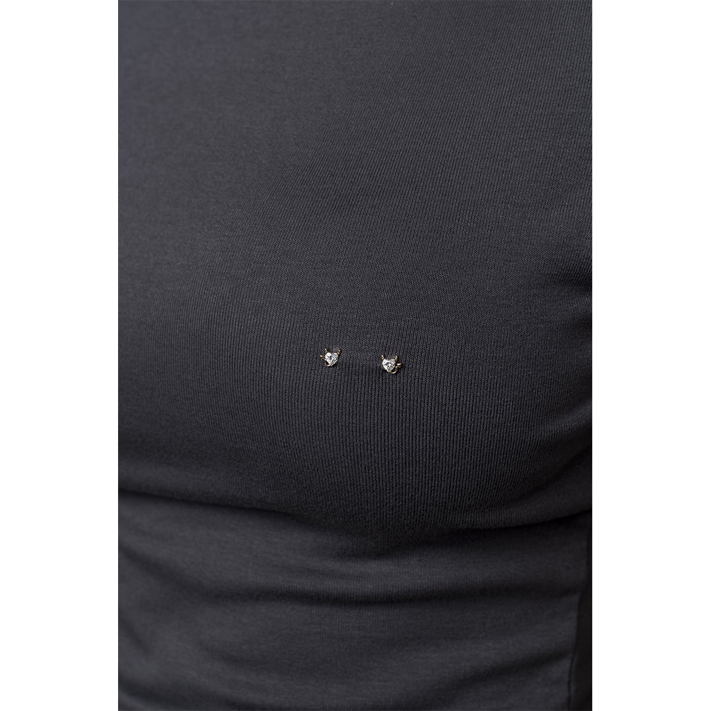 316L Stainless Steel Ribald Heart Nipple Bar with Cubic Zirconia - SkinKandy | Body Jewellery & Piercing Online Australia