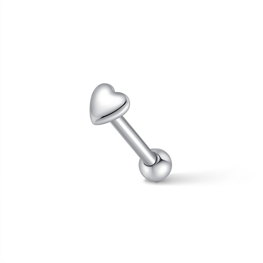 Titanium Internally Threaded Tongue Plain Heart Top - SkinKandy | Body Jewellery & Piercing Online Australia