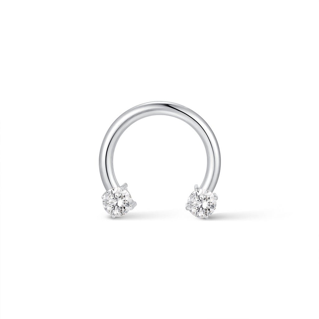 Titanium Internally Threaded Prong Set Round Cubic Zirconia Horseshoe - SkinKandy | Body Jewellery & Piercing Online Australia