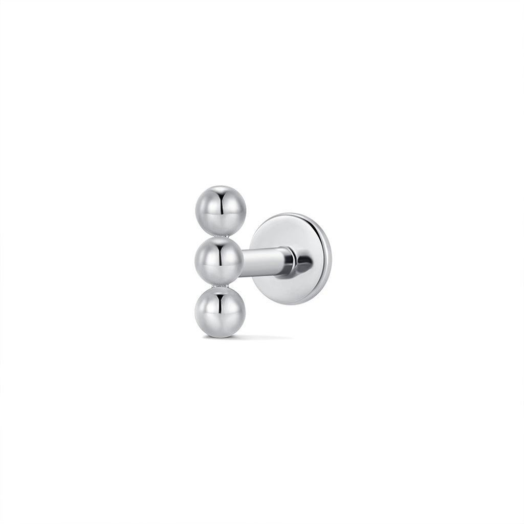 Titanium Internally Threaded Straight Tri - Ball Flatback - SkinKandy | Body Jewellery & Piercing Online Australia