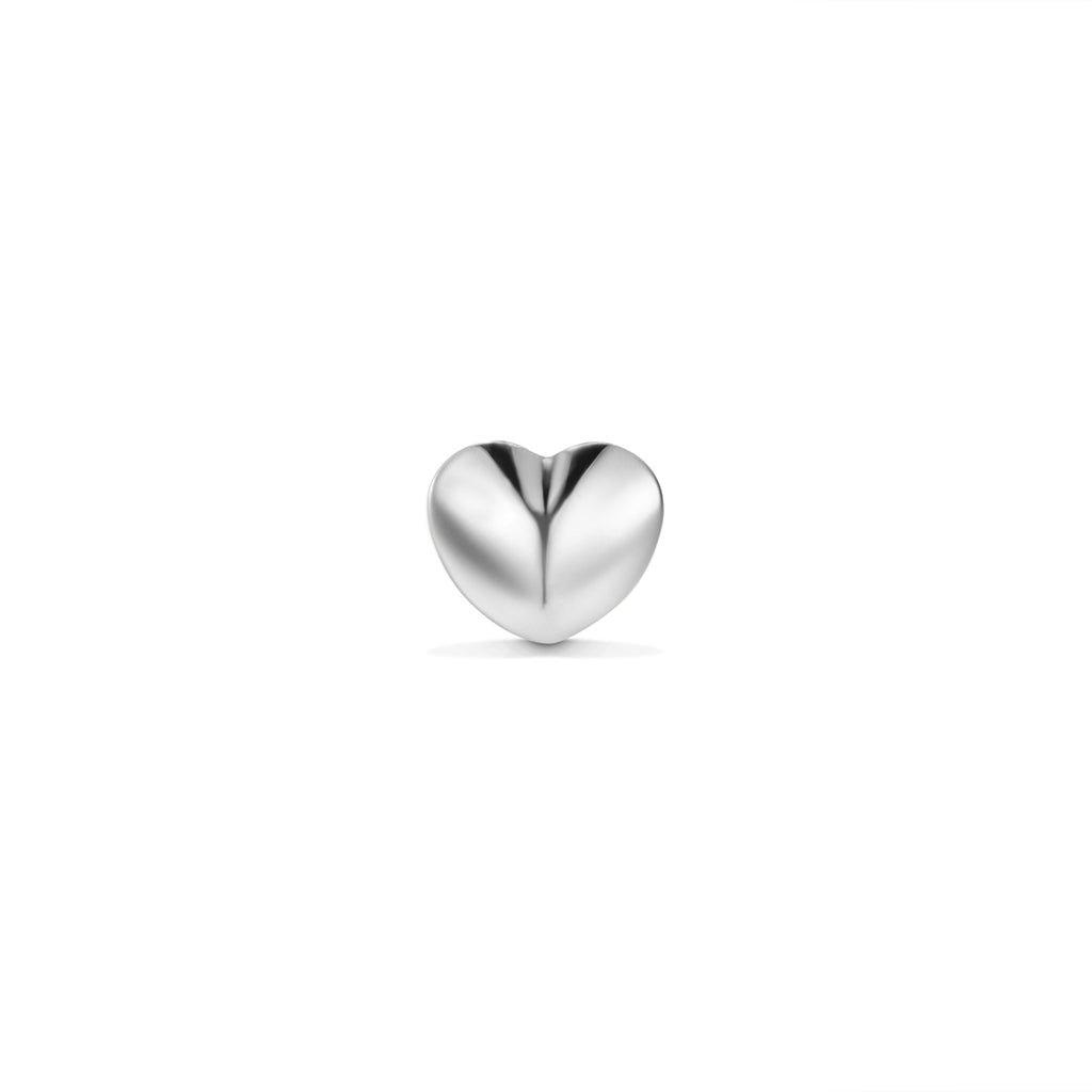 Titanium 3D Heart Flatback Piercing In Silver | SkinKandy AU