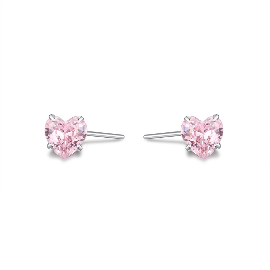Titanium Threadless Heart 4 Claw Cubic Zirconia Pair Piercing - SkinKandy | Body Jewellery & Piercing Online Australia