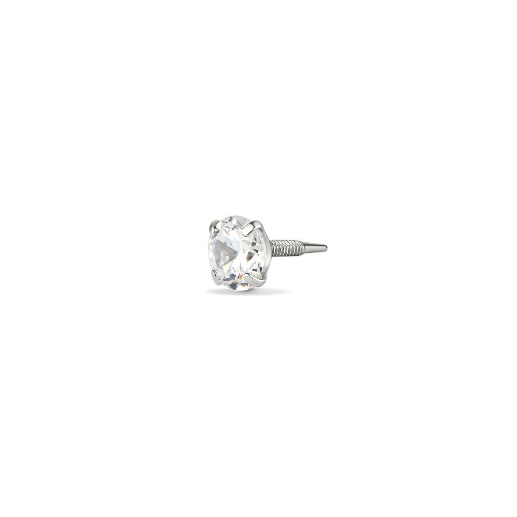 Titanium Guided Internally Threaded Round Cubic Zirconia Top Piercing - SkinKandy | Body Jewellery & Piercing Online Australia
