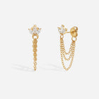 316L Surgical Steel Three Marquis Stud with Chain