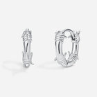 Stainless Steel Barbed Wire Huggie Hoop Earring Pair