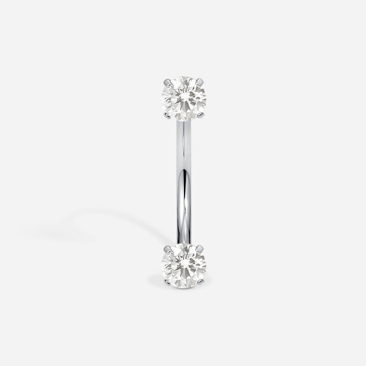 Titanium Internally Threaded Cubic Zirconia Round U - Hoop Earring - SkinKandy | Body Jewellery & Piercing Online Australia