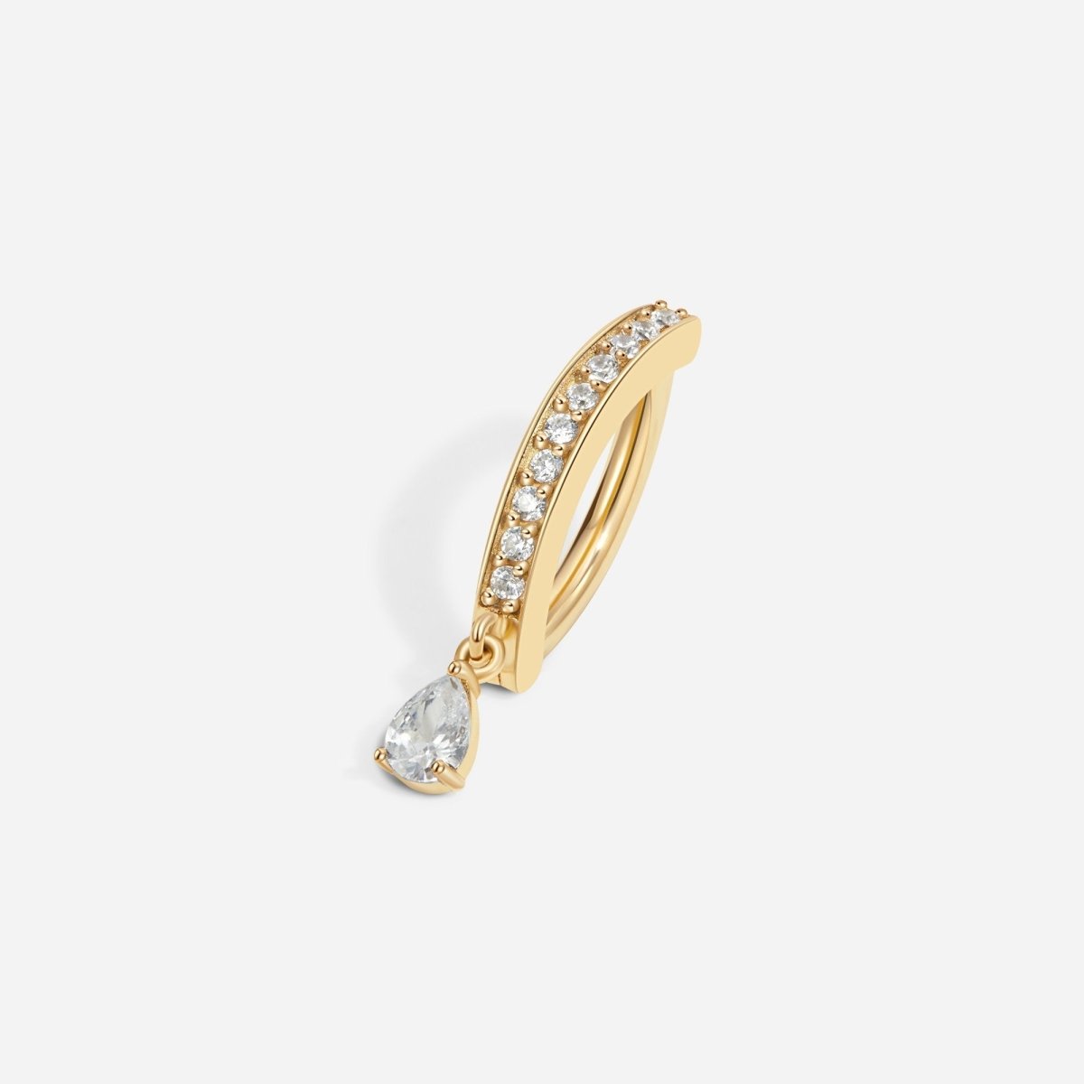 Titanium Cubic Zirconia Paved Teardrop Dangle Navel Clicker - SkinKandy | Body Jewellery & Piercing Online Australia