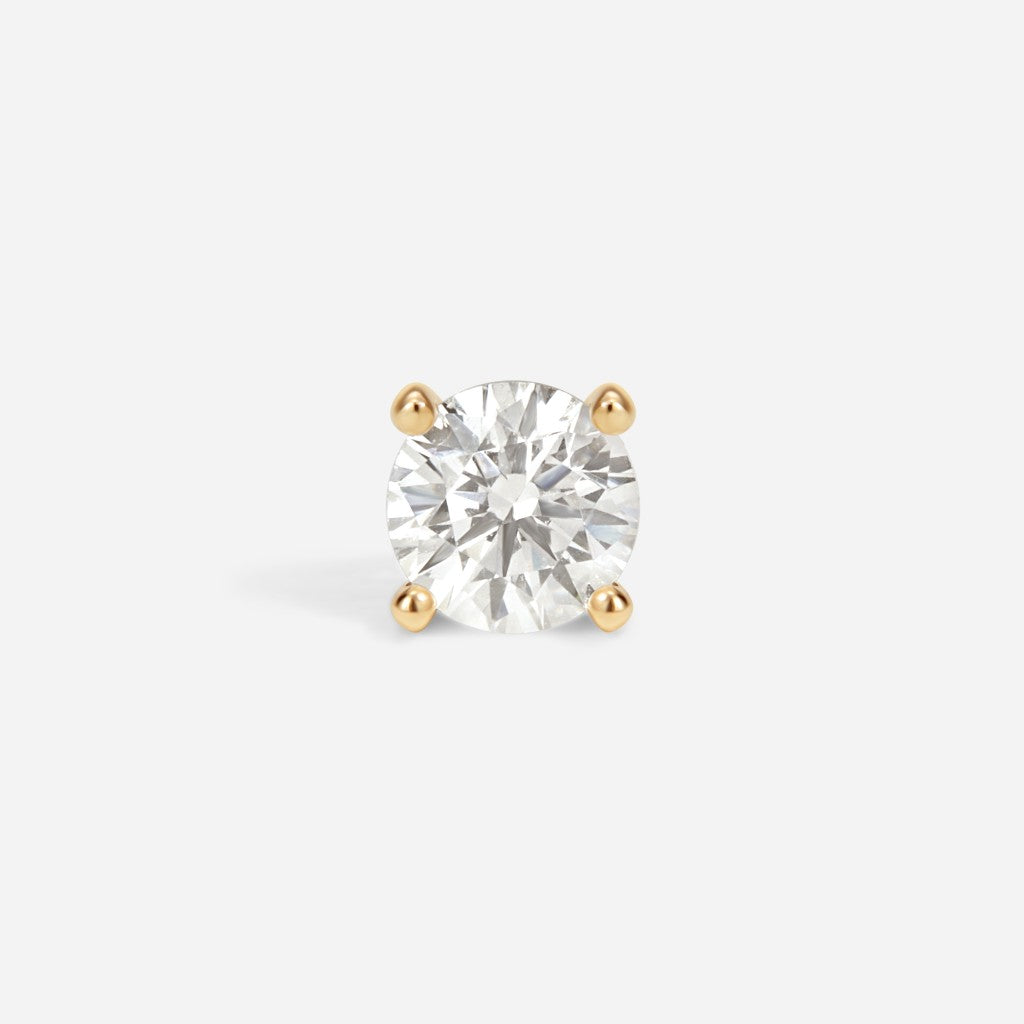 Gold marquise-cut clear cubic zirconia flatback stud featuring a claw-set gemstone in a delicate elongated design.