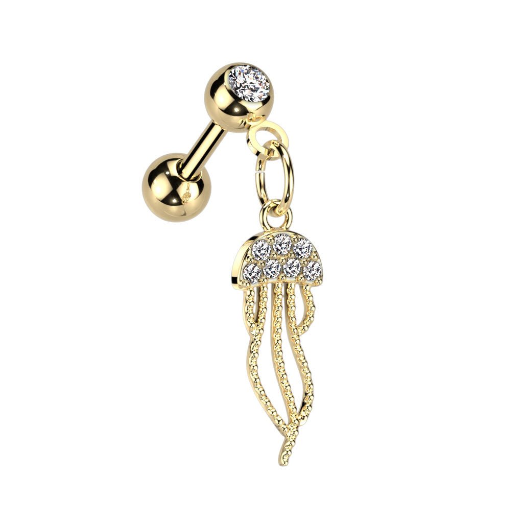 Jellyfish Dangle CZ Labret - SkinKandy | Body Jewellery & Piercing Online Australia