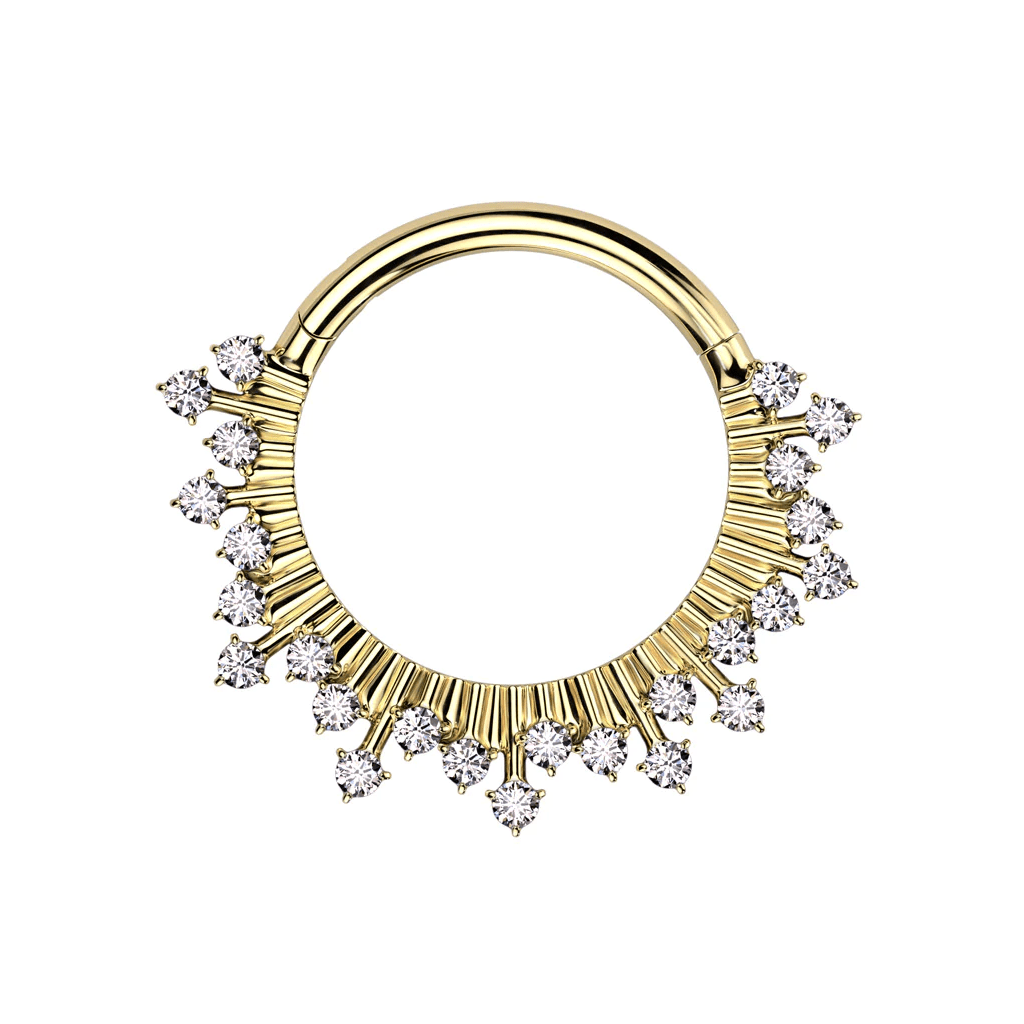 Sunlight CZ Segment Ring - SkinKandy | Body Jewellery & Piercing Online Australia