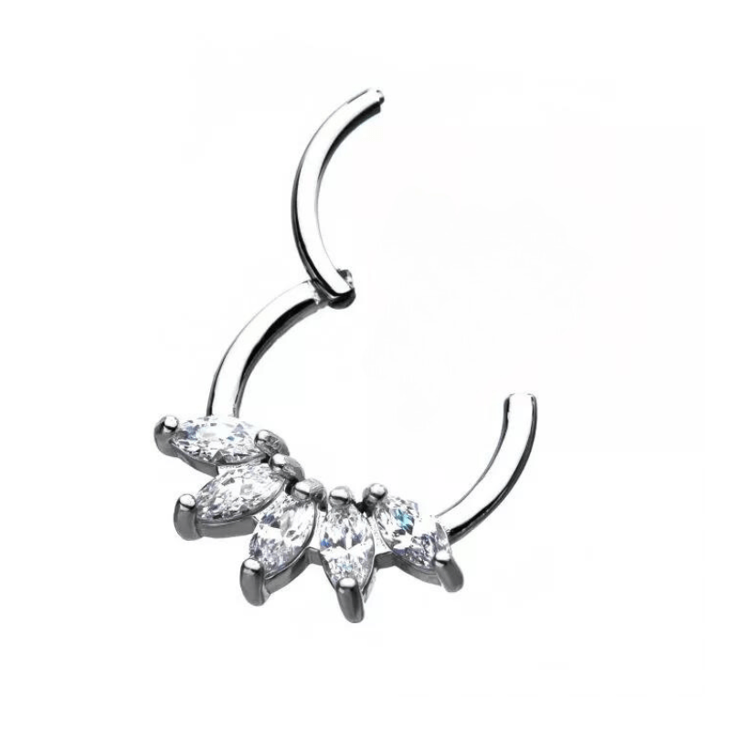 Oval CZ Marquis Septum - SkinKandy | Body Jewellery & Piercing Online Australia