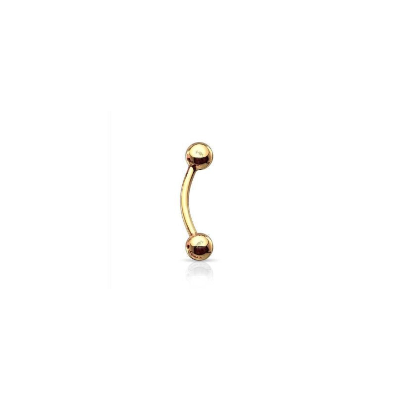 14K Solid Gold Curved Barbell - SkinKandy | Body Jewellery & Piercing Online Australia