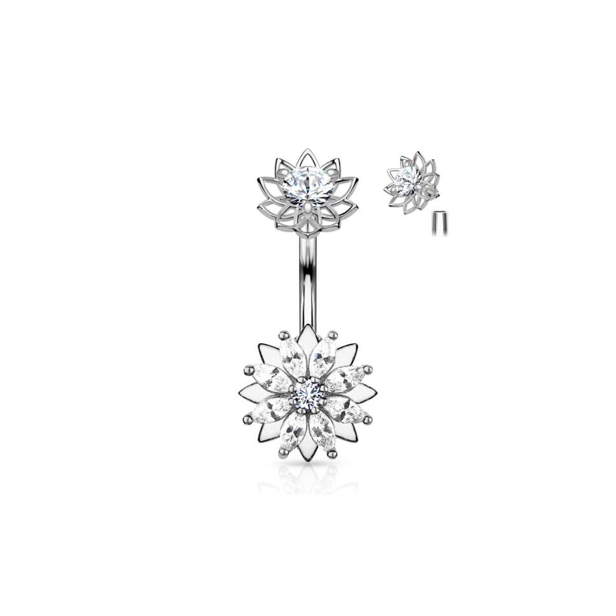 Marquis Flower Belly Bar - SkinKandy | Body Jewellery & Piercing Online Australia