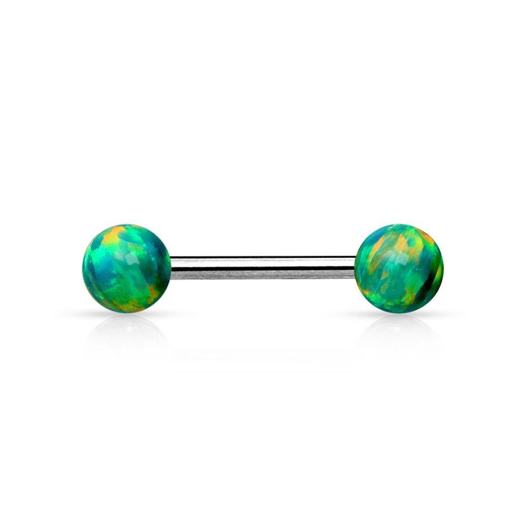 Opal Internally Threaded Ends Nipple Barbell Steel - SkinKandy | Body Jewellery & Piercing Online Australia