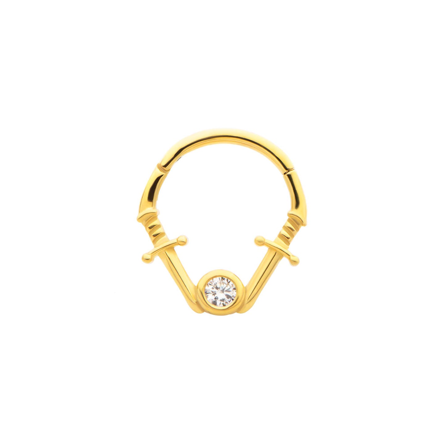 Duo Dagger CZ Septum Ring - SkinKandy | Body Jewellery & Piercing Online Australia