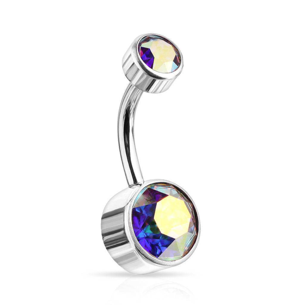 Titanium Belly Bar Internally Threaded with Gem - SkinKandy | Body Jewellery & Piercing Online Australia