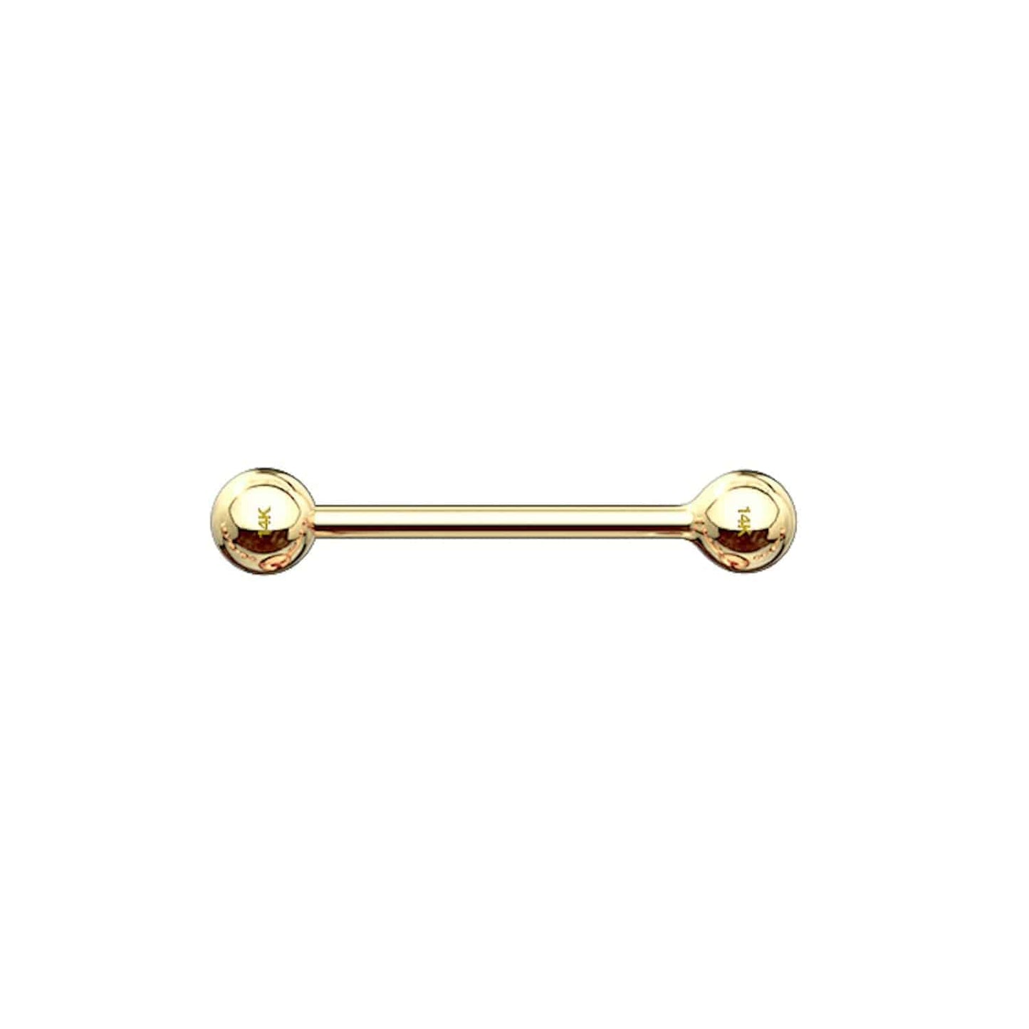 14K Solid Gold Straight Barbell - SkinKandy | Body Jewellery & Piercing Online Australia