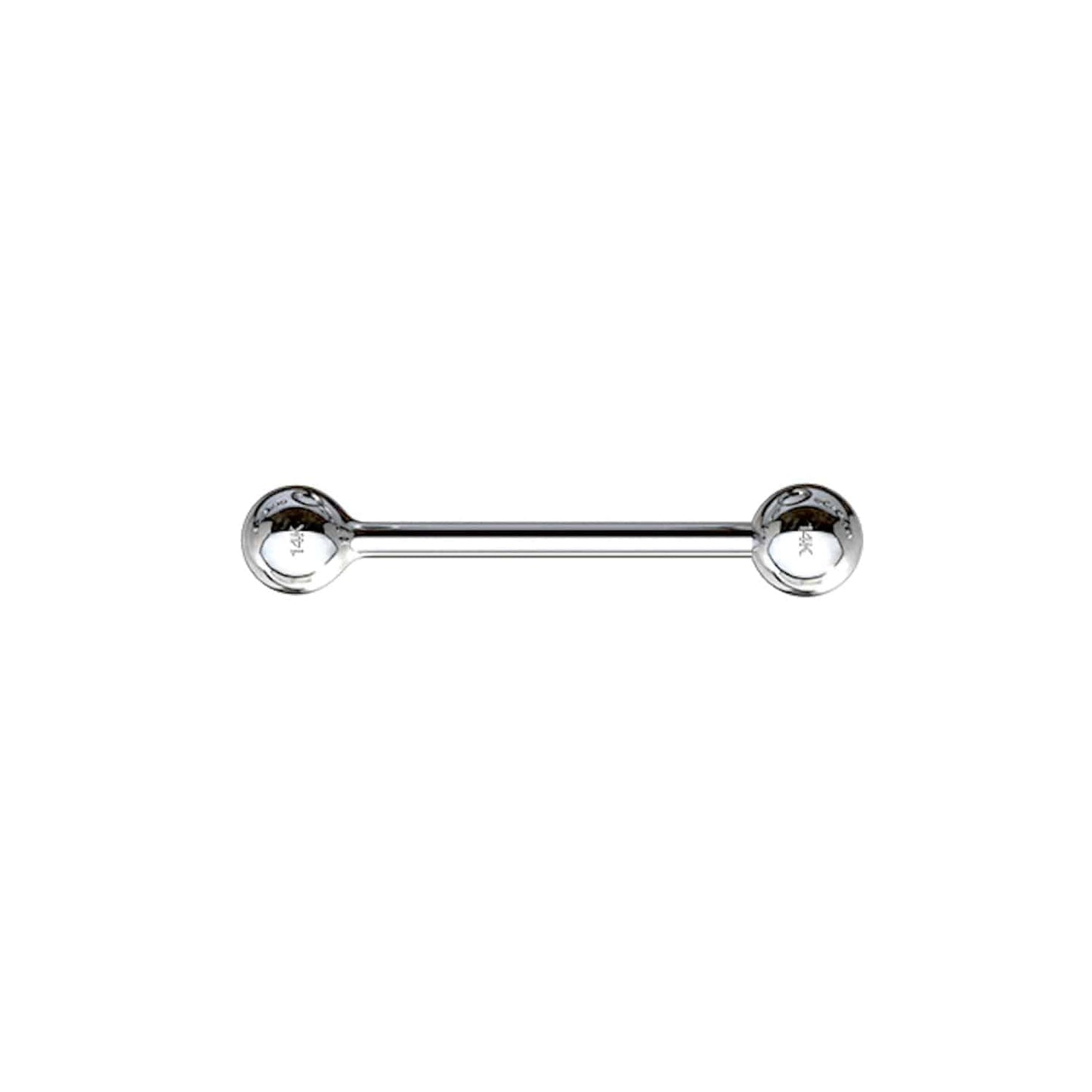 14K Solid White Gold Straight Barbell - SkinKandy | Body Jewellery & Piercing Online Australia