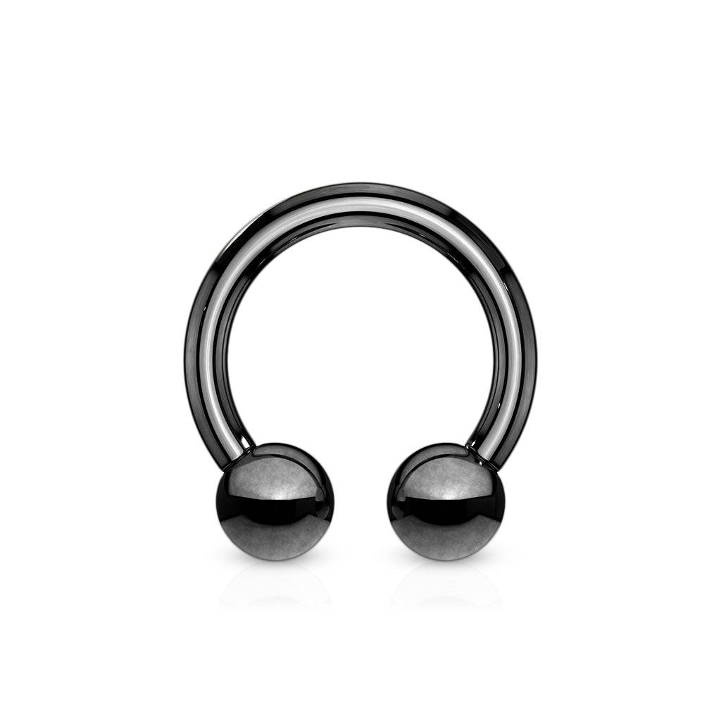 Black Titanium IP over Steel Horseshoe 14G 10mm 4mm