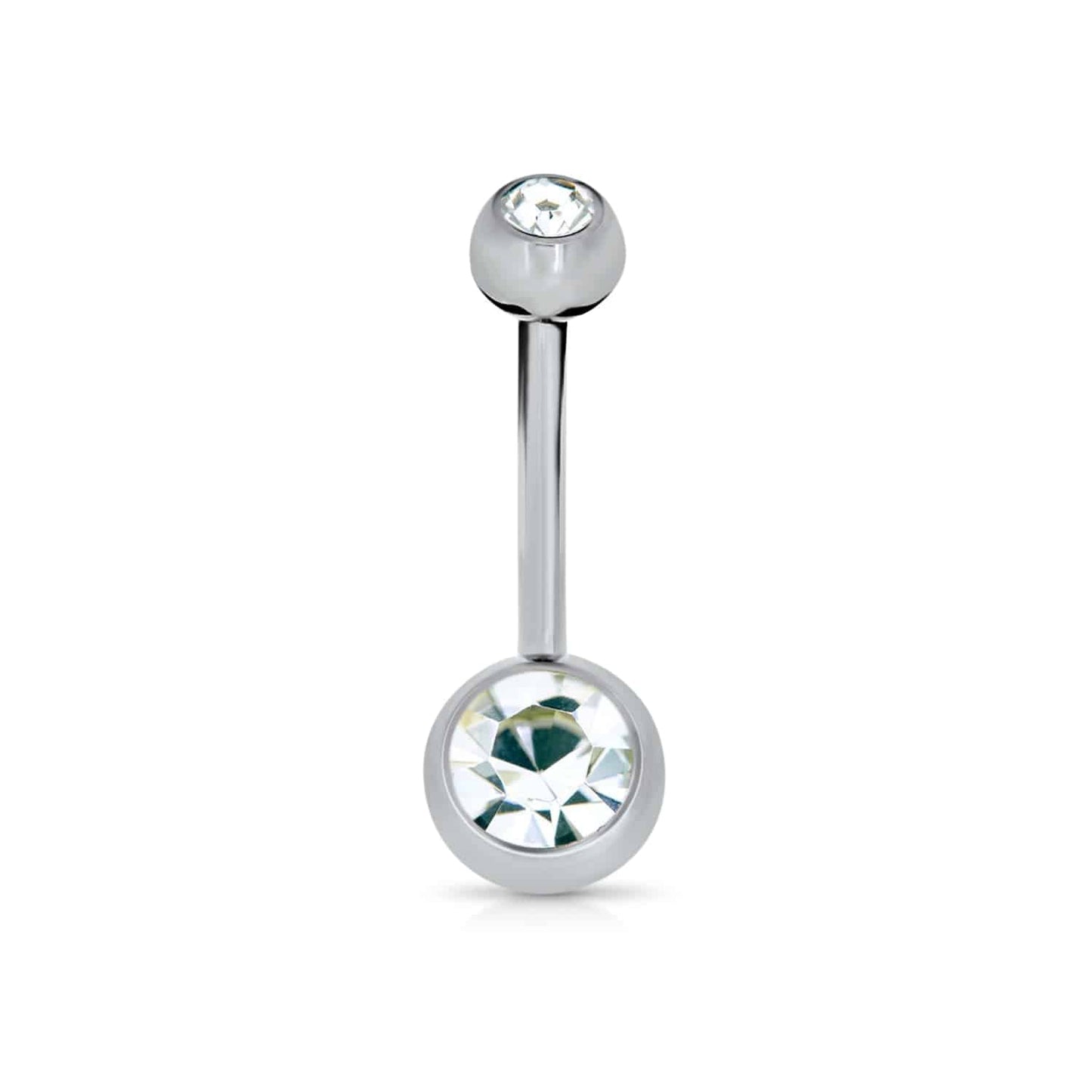 Titanium Internally Threaded Cubic Zirconia Belly Bar - SkinKandy | Body Jewellery & Piercing Online Australia