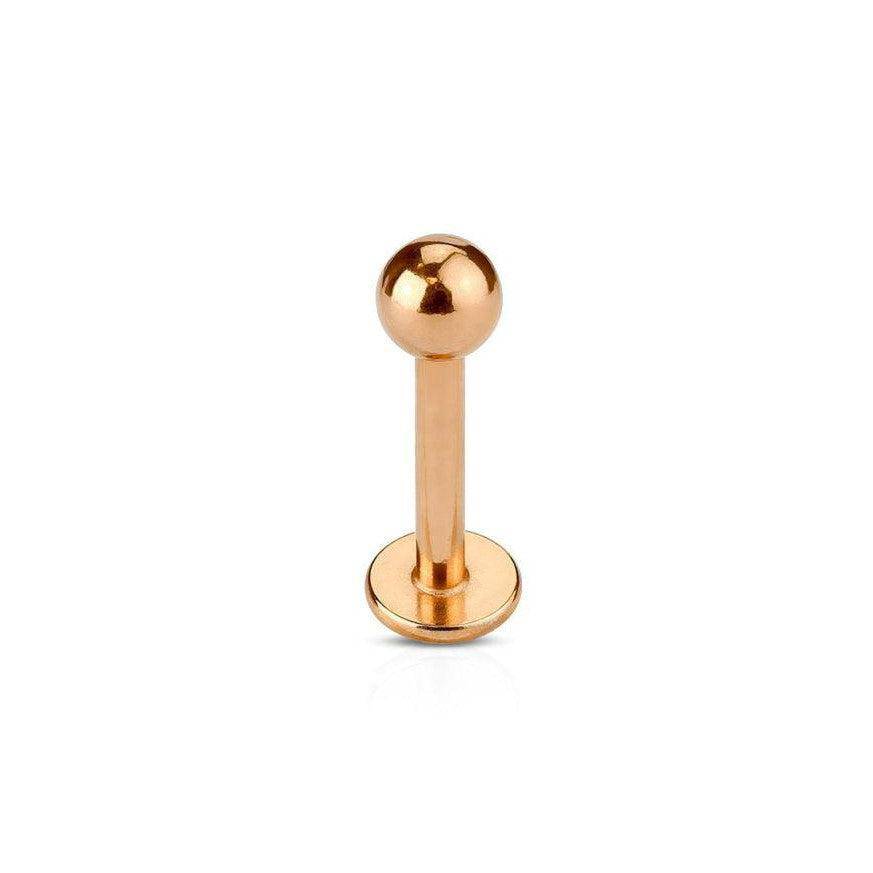 Rose Gold Plated Steel Labret - SkinKandy | Body Jewellery & Piercing Online Australia