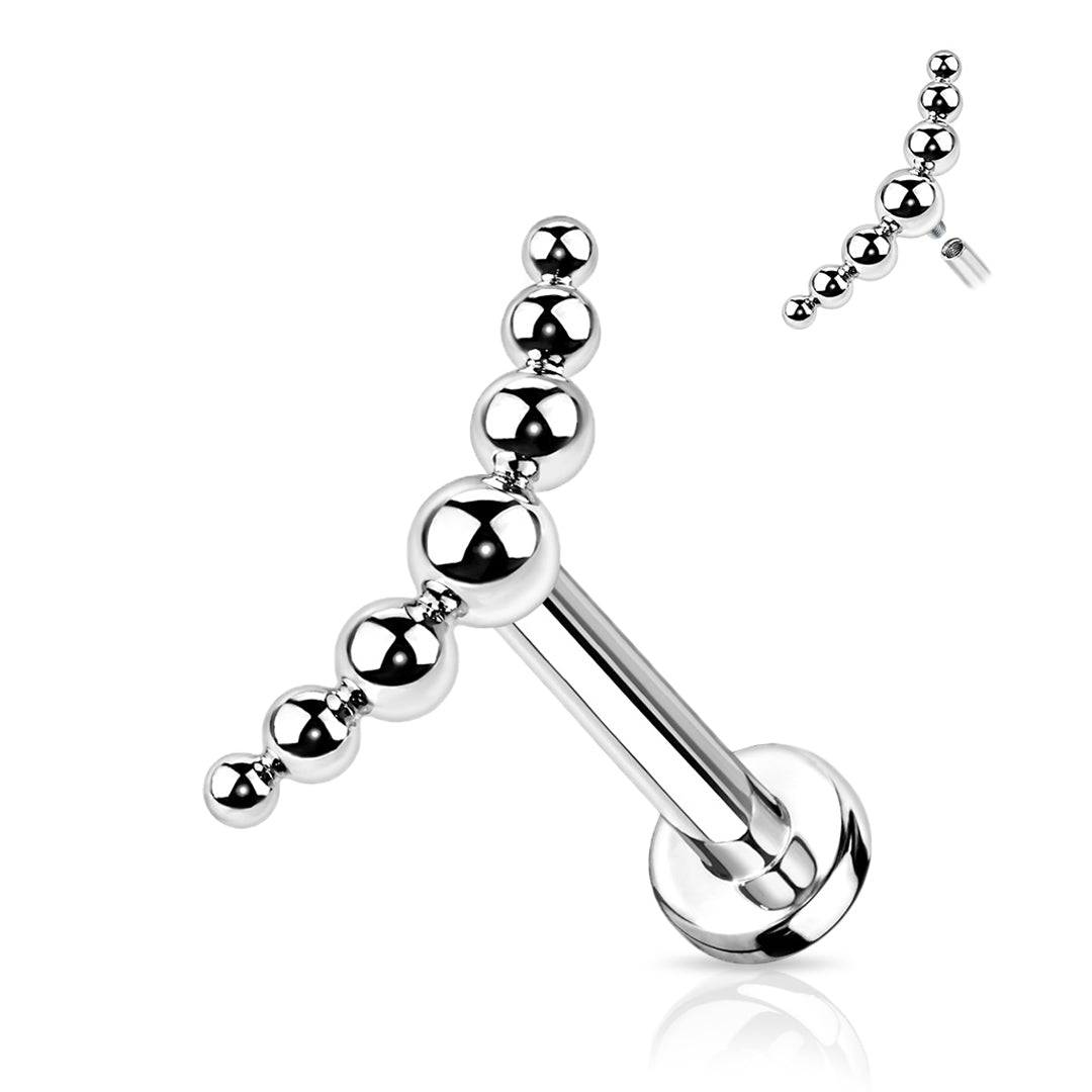 Curved Ball Titanium Flatback Cartilage Labret - SkinKandy | Body Jewellery & Piercing Online Australia