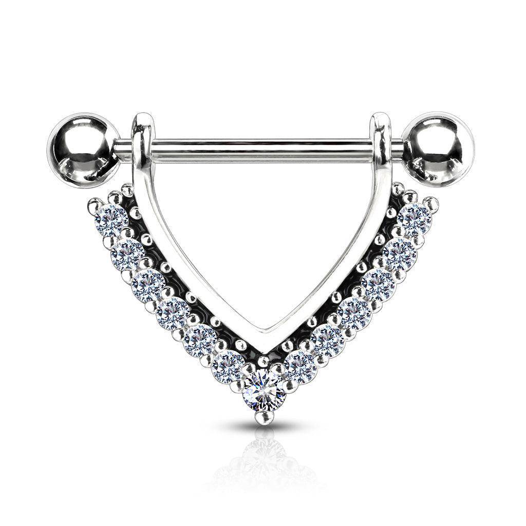 Cz Gem Lined Nipple Hanger Skinkandy Body Jewellery And Piercing Online Australia