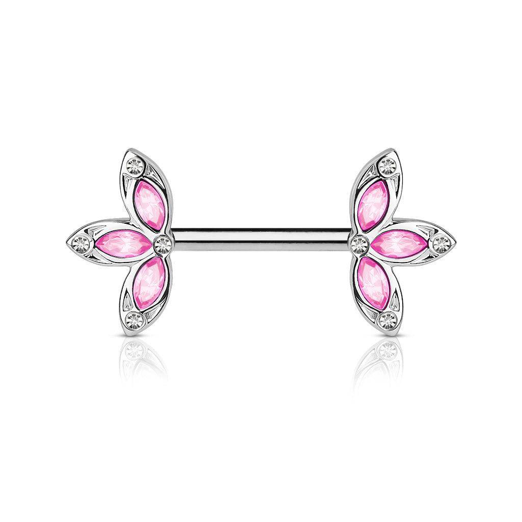 Flower Petal Steel Nipple Bar - SkinKandy | Body Jewellery & Piercing Online Australia