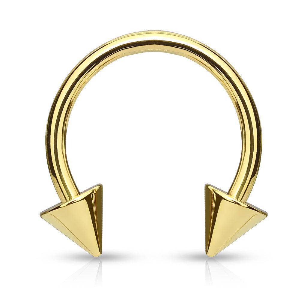 Gold Plated Horseshoe With Spikes - SkinKandy | Body Jewellery & Piercing Online Australia