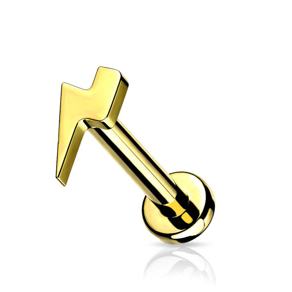 Lightning Bolt Titanium Internally Threaded Labret - SkinKandy | Body Jewellery & Piercing Online Australia