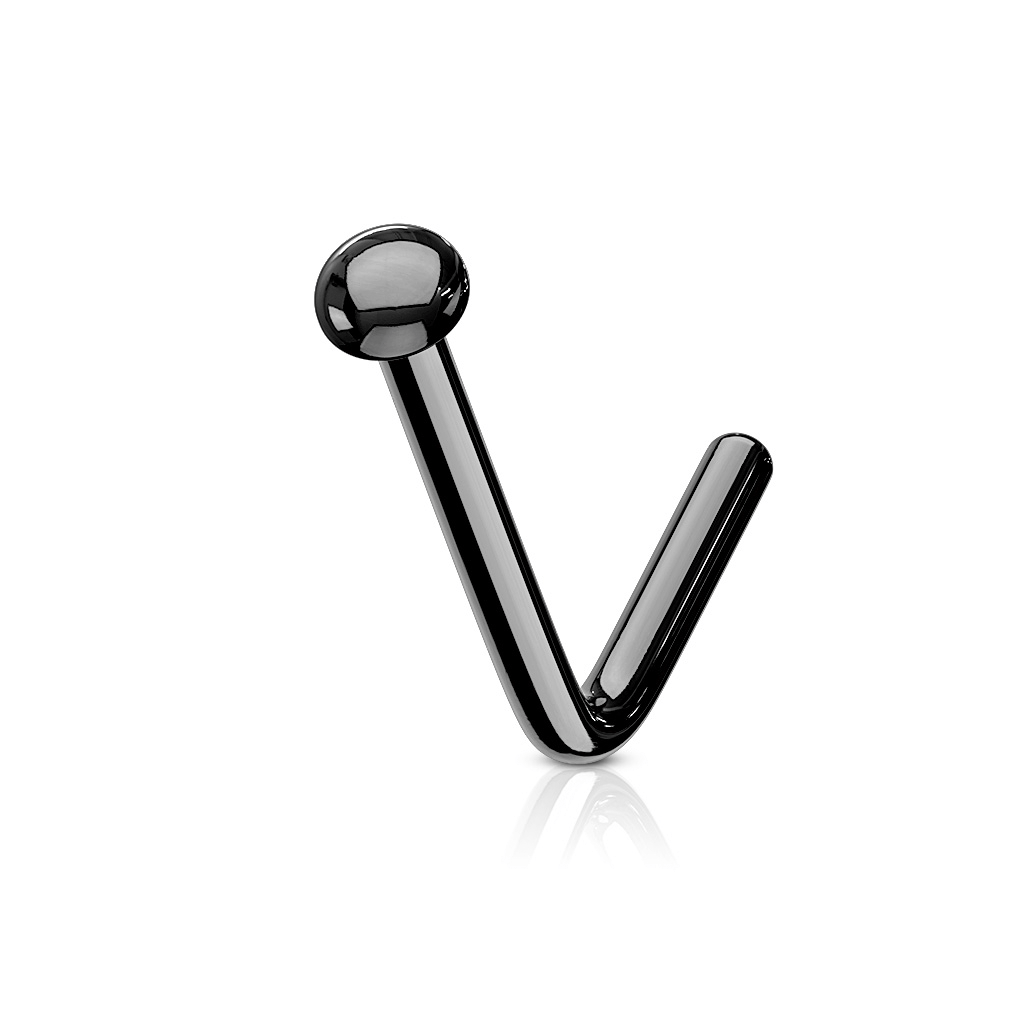 Nose Steel L Bend Flat Top - SkinKandy | Body Jewellery & Piercing Online Australia