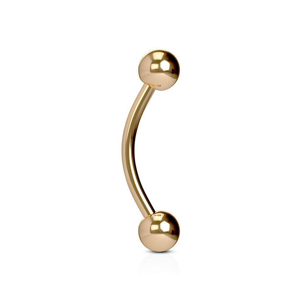 Rose Gold Plated Steel Curved Barbell - SkinKandy | Body Jewellery & Piercing Online Australia
