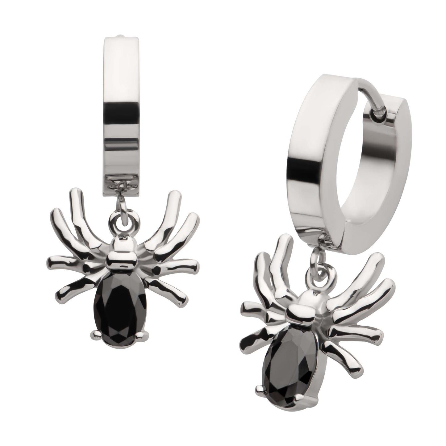 Spider CZ Huggie Drop Earrings - SkinKandy | Body Jewellery & Piercing Online Australia