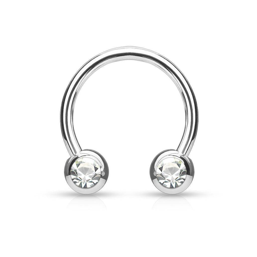 Steel Horseshoe with Front Facing Gems - SkinKandy | Body Jewellery & Piercing Online Australia